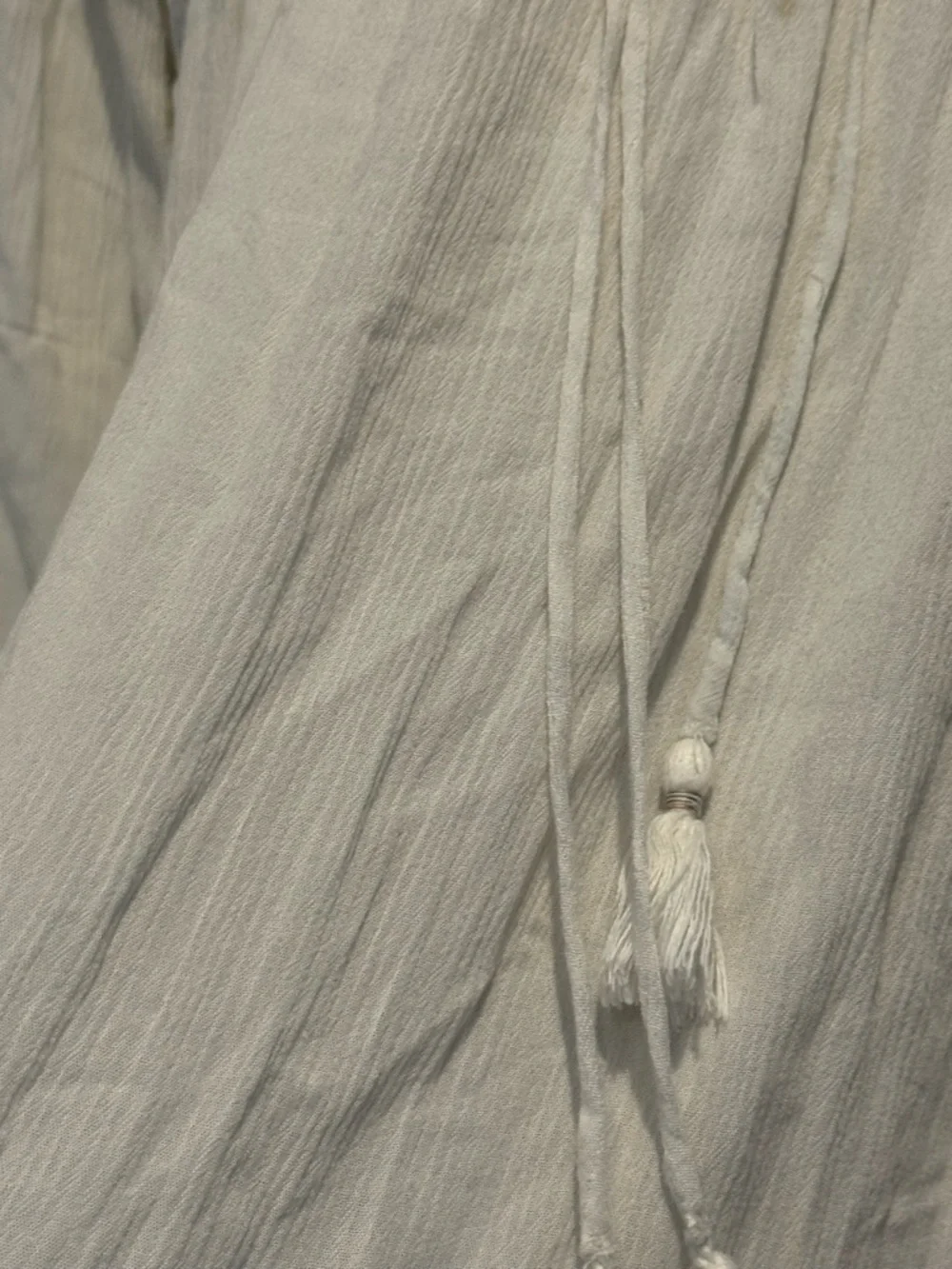 Knox Rose Ivory Crochet-Trim Long Sleeve Tiered  Boho Dress Size S - Picture 6 of 14